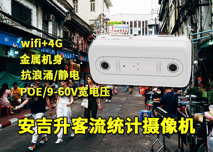 园区车间应用安吉升客流计数器摄像头统计人流量（人流量计数器）