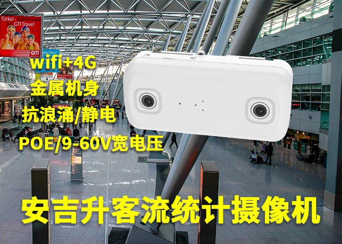 安吉升商场客流统计红外感应设备（商业人流量检测分析摄像头设备）