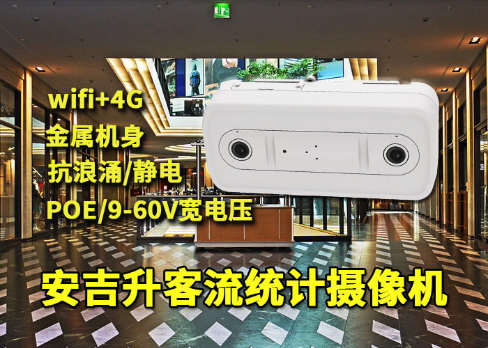 安吉升视频客流摄像机应用于商店门/通道统计顾客量
