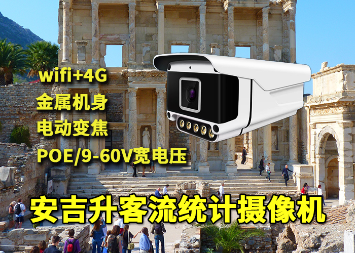 户外景区安装安吉升枪式客流统计摄像机监测人流量